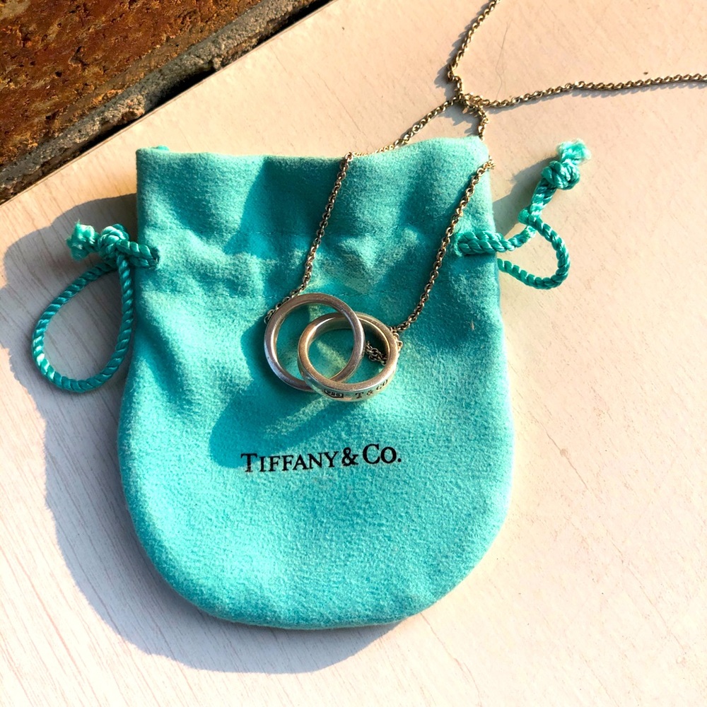 Silver Tiffany & Co two ring necklace